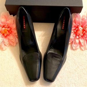Vintage PRADA Black Leather Heels
